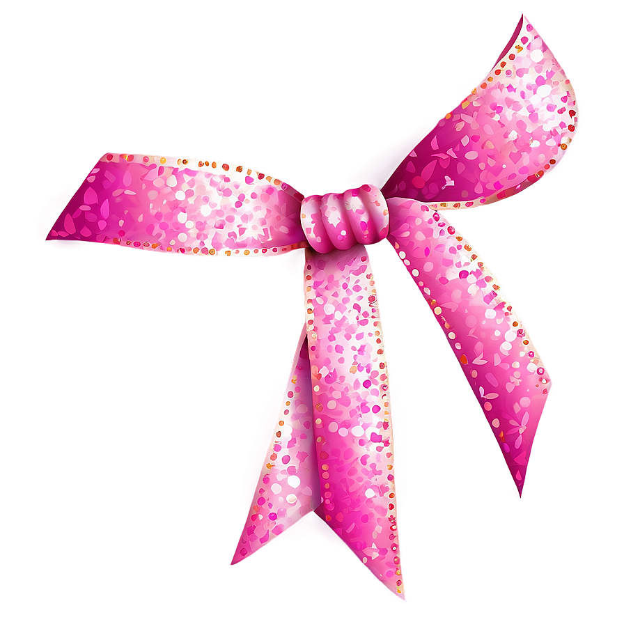 Pink Ribbon With Glitter Png 05252024 PNG image