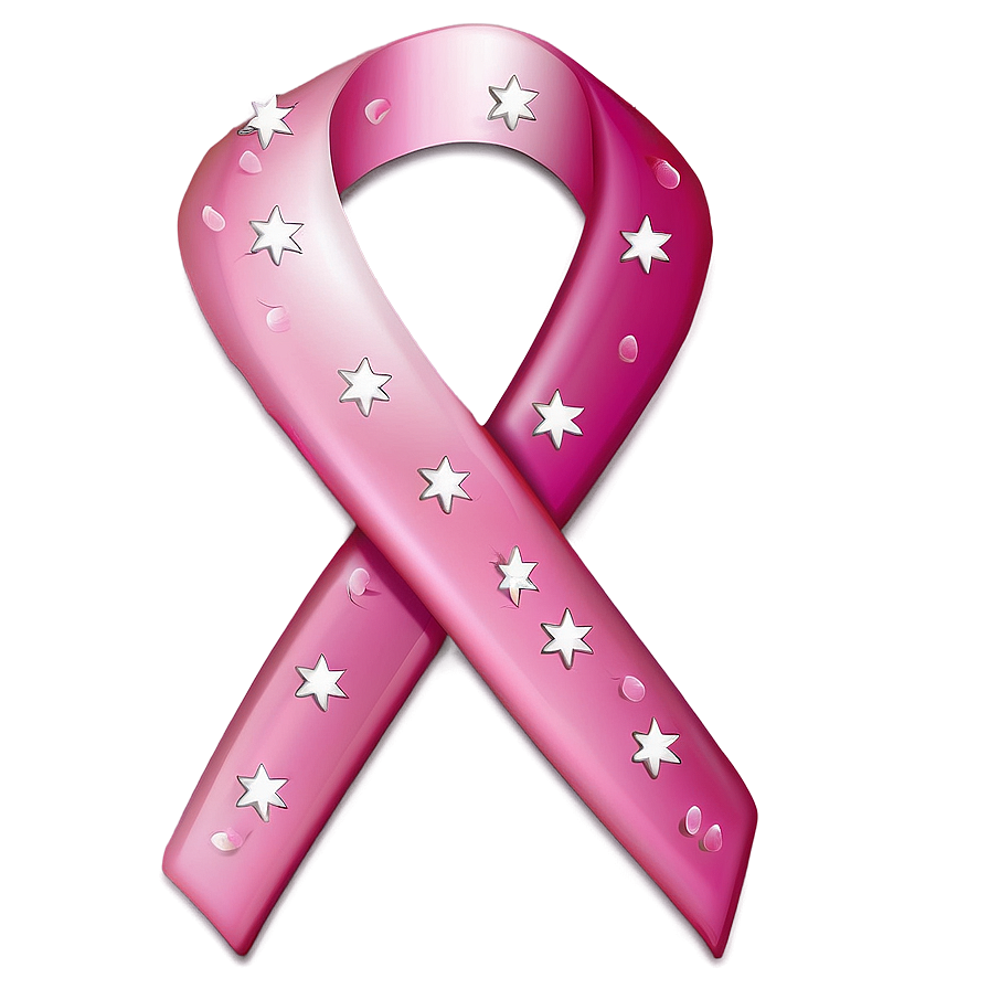 Pink Ribbon With Stars Png Vyj71 PNG image