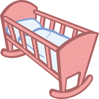 Pink Rocking Crib Illustration PNG image