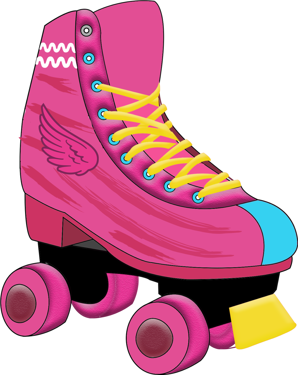 Pink Roller Skate Illustration PNG image
