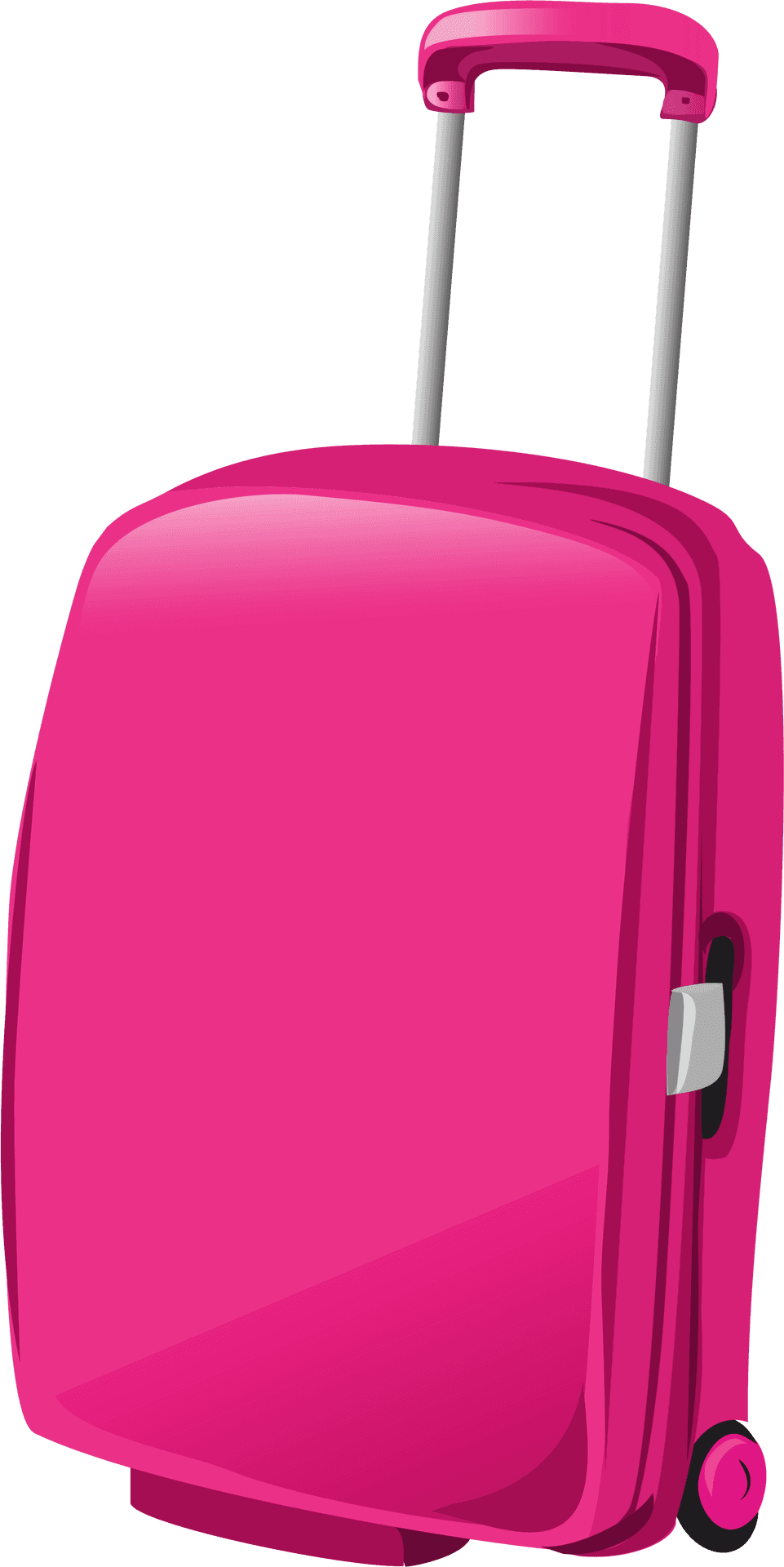 Pink Rolling Suitcase Travel Bag PNG image