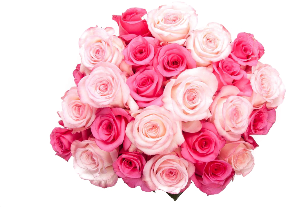 Pink Rose Bouquet Top View PNG image