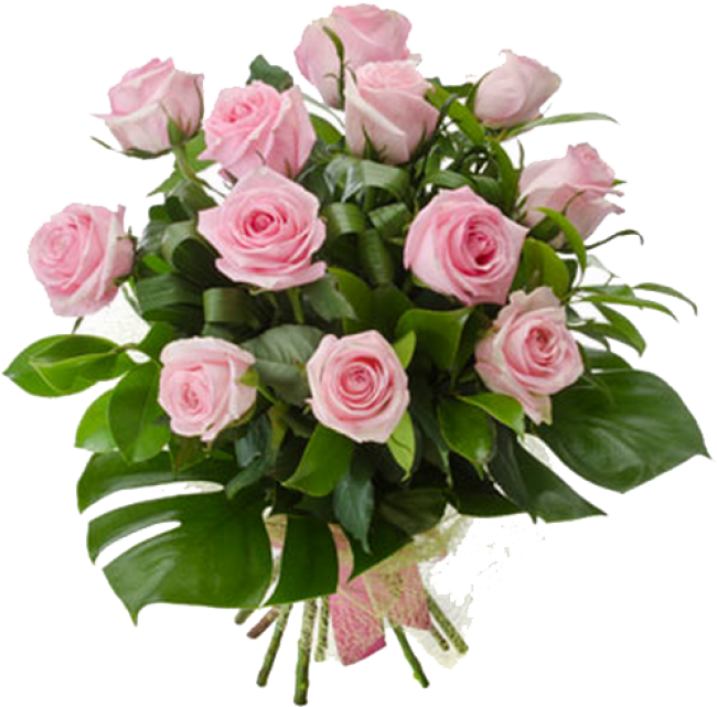 Pink Rose Bouquet Transparent Background PNG image