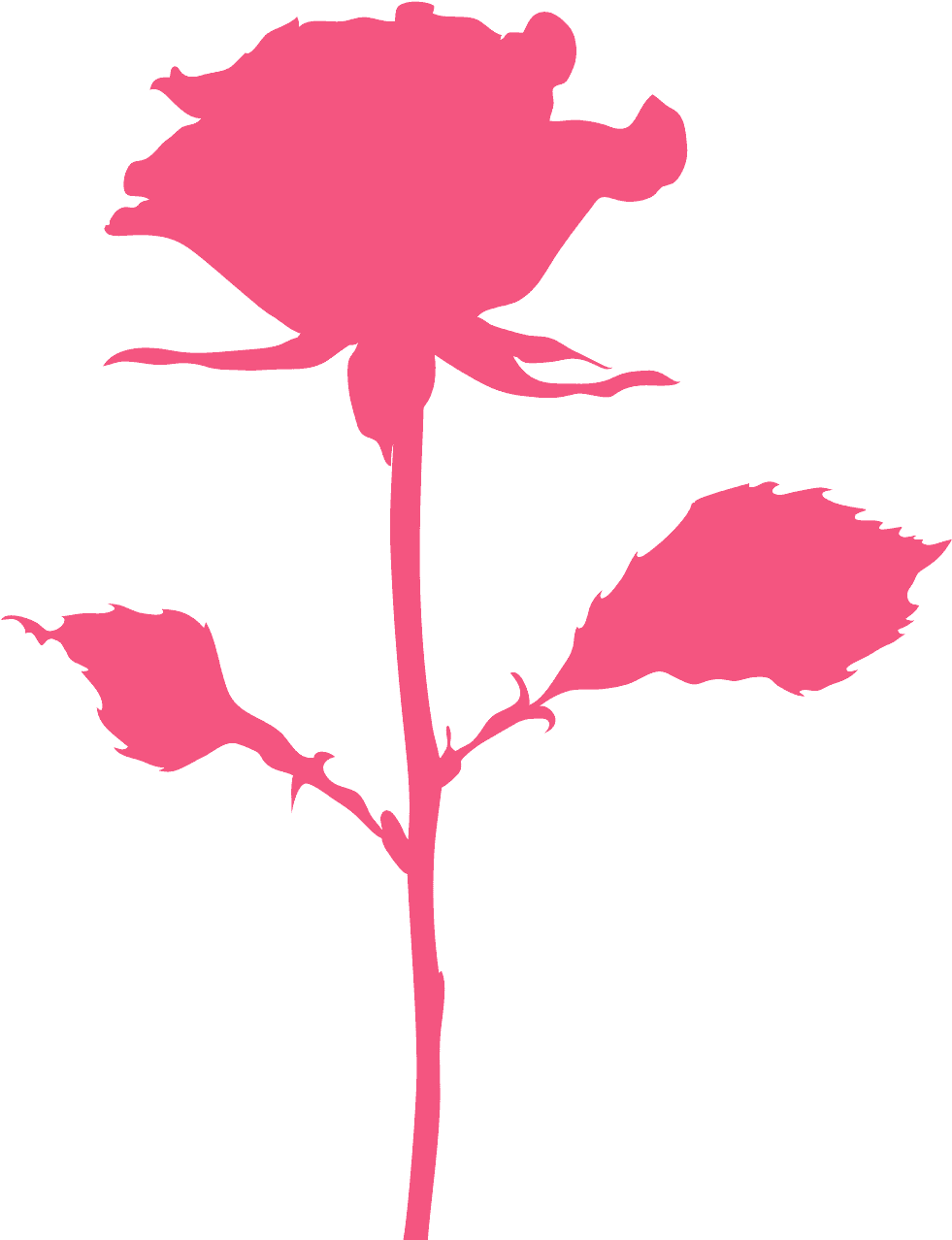 Pink Rose Silhouette Vector PNG image
