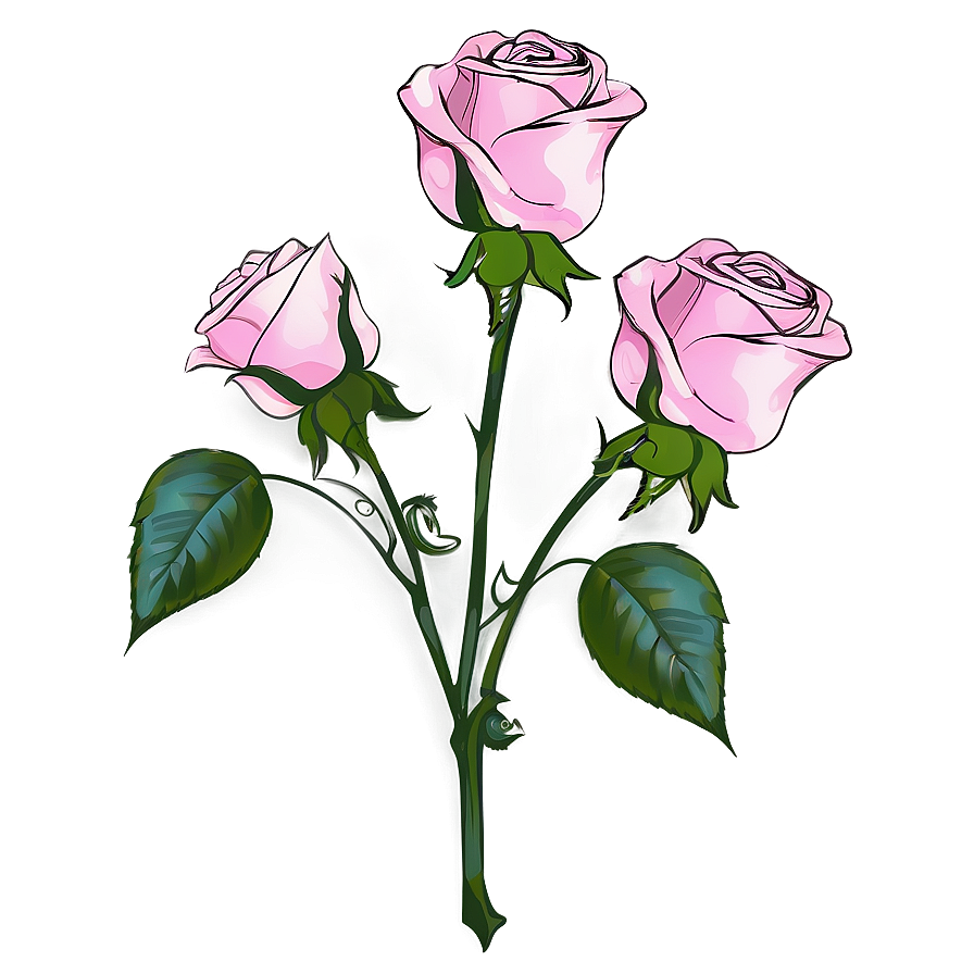 Pink Rose Sketch Png Qus70 PNG image