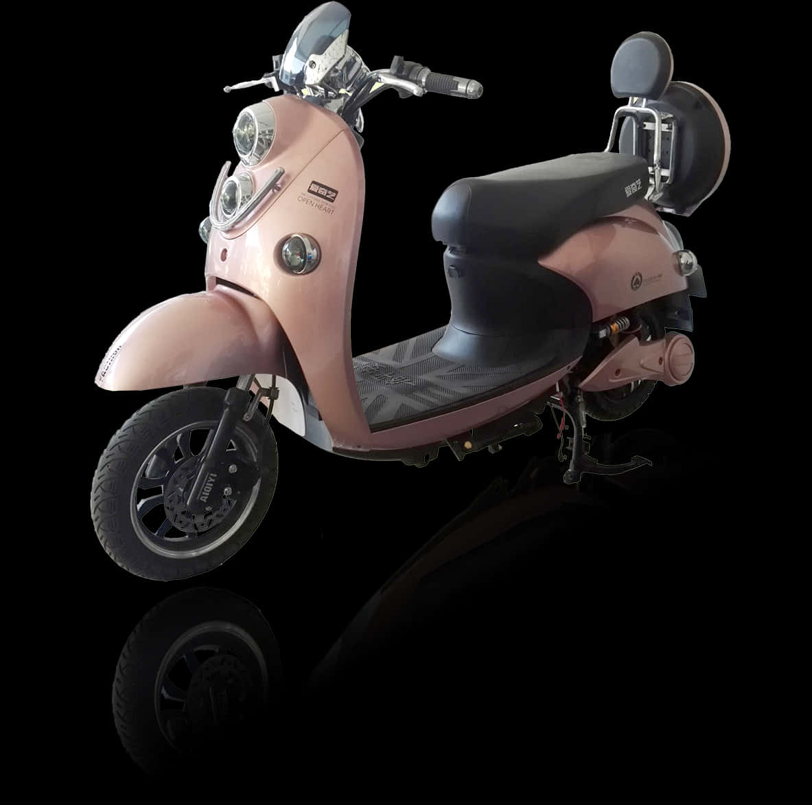 Pink Scooter Black Background PNG image