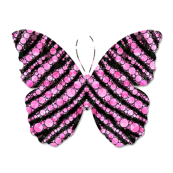 Pink Sequined Butterfly Graphic PNG image