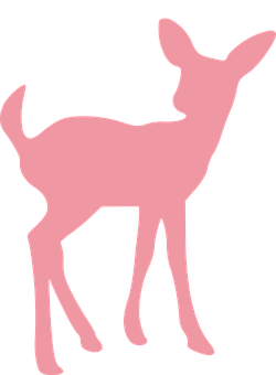Pink Silhouette Deer PNG image
