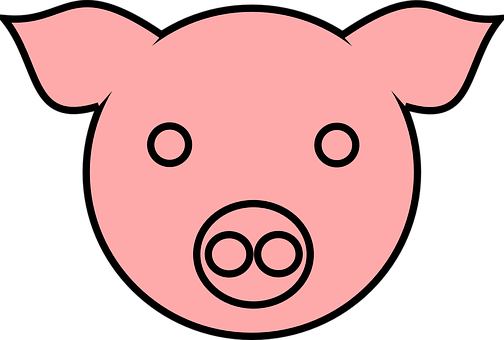 Pink Simple Pig Icon PNG image