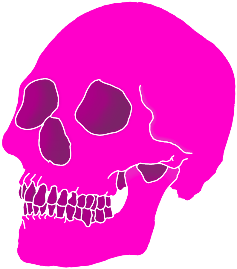 Pink Skull Graphic Art PNG image