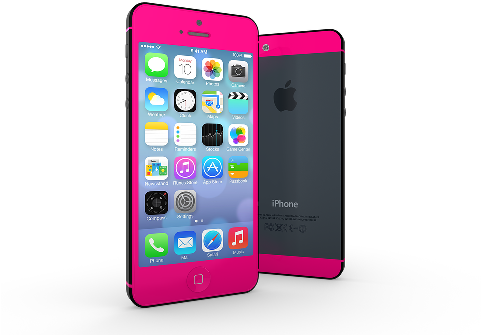 Pink Smartphone Dual View PNG image