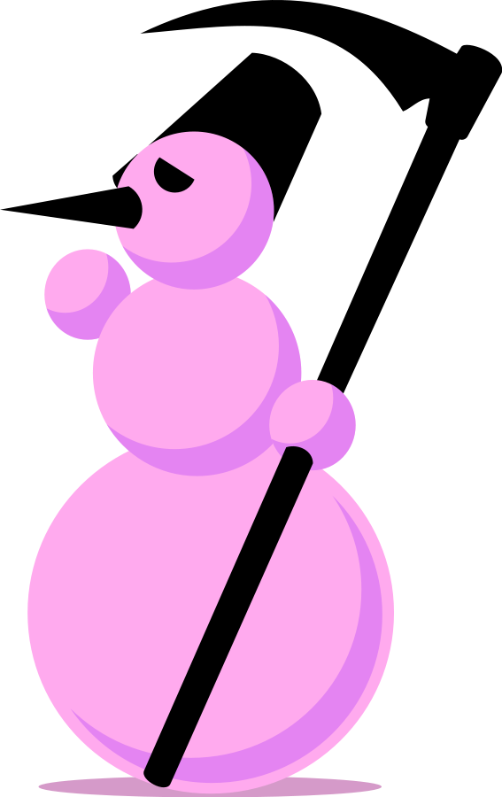 Pink Snowmanwith Pickaxe PNG image