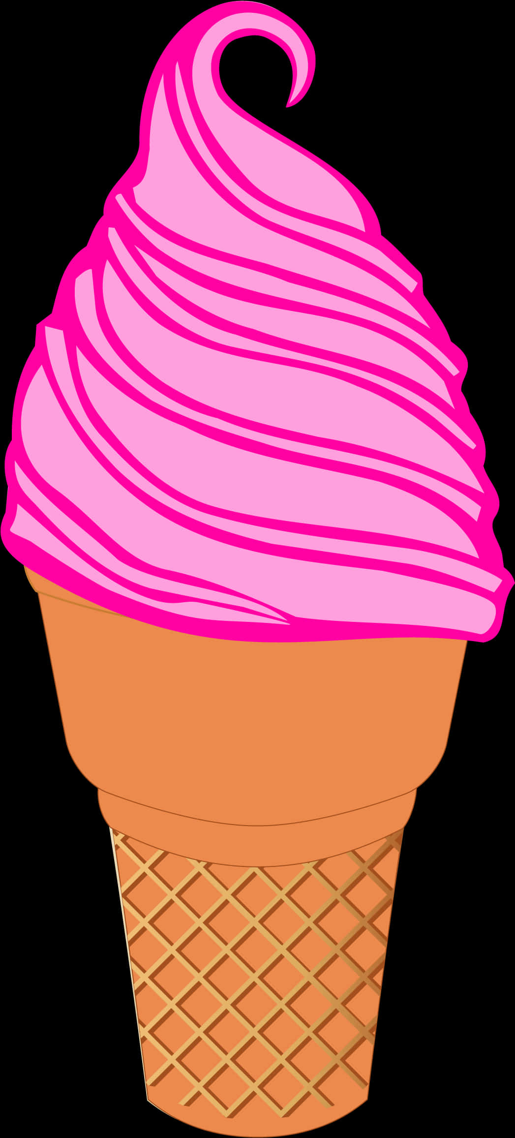 Pink Soft Serve Ice Cream Clipart PNG image