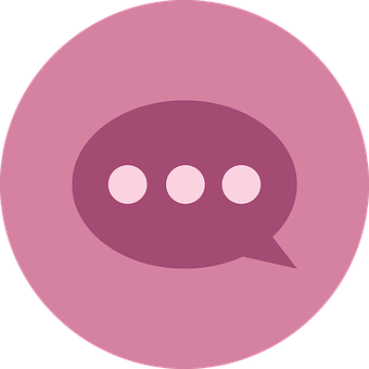 Pink Speech Bubble Icon PNG image