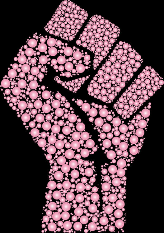 Pink Spheres Fist Illustration PNG image