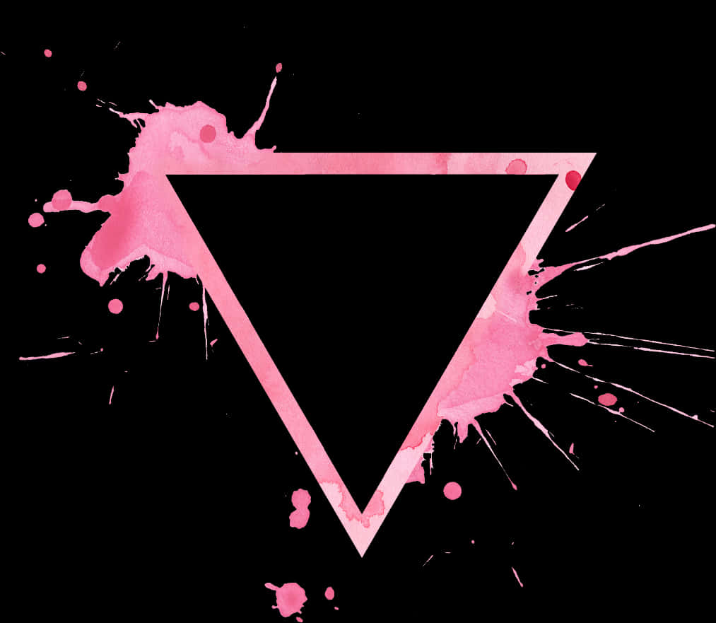 Pink Splatter Inverted Triangle PNG image