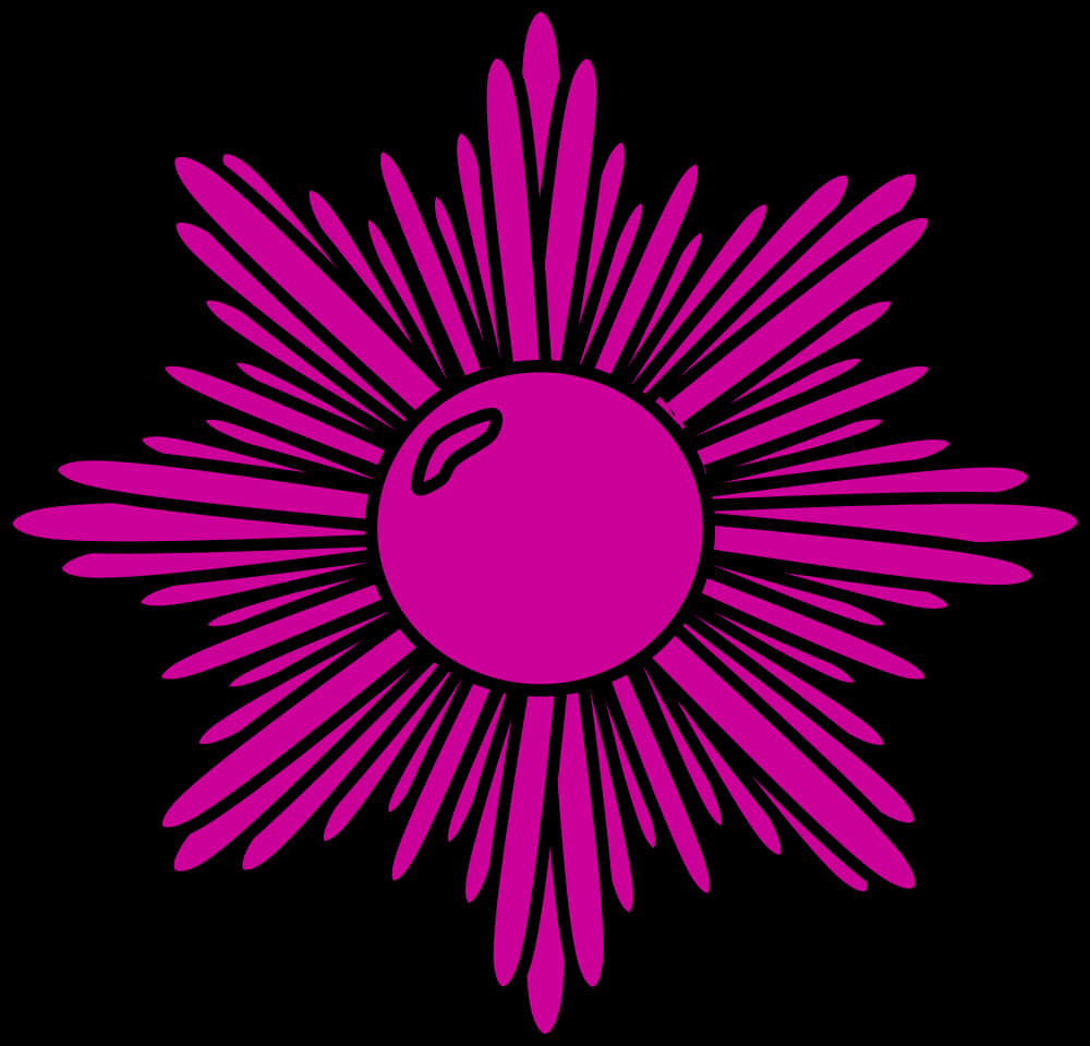 Pink Starburst Designon Black Background PNG image