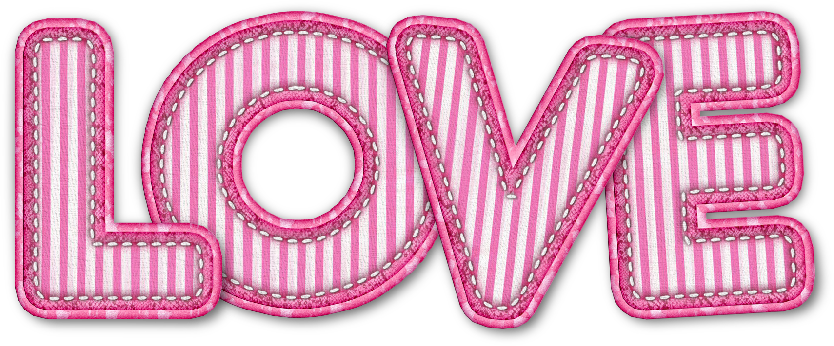Pink Striped Love Text Graphic PNG image