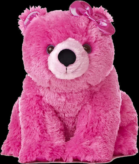 Pink Teddy Bearwith Bow PNG image
