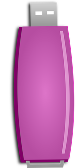 Pink U S B Flash Drive Vector PNG image