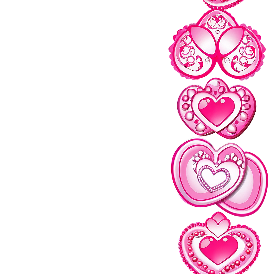 Pink Valentines Border Design Png Isq PNG image