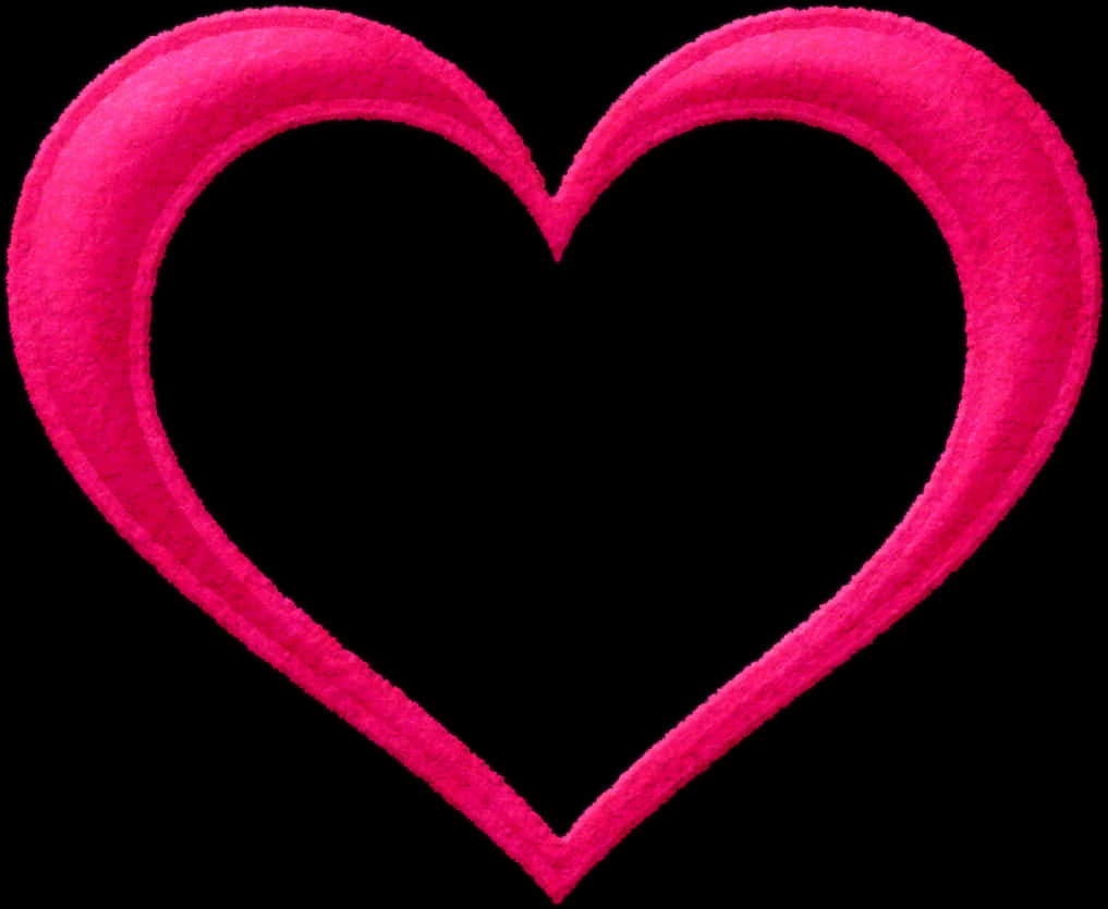 Pink Velvet Heart Outline PNG image