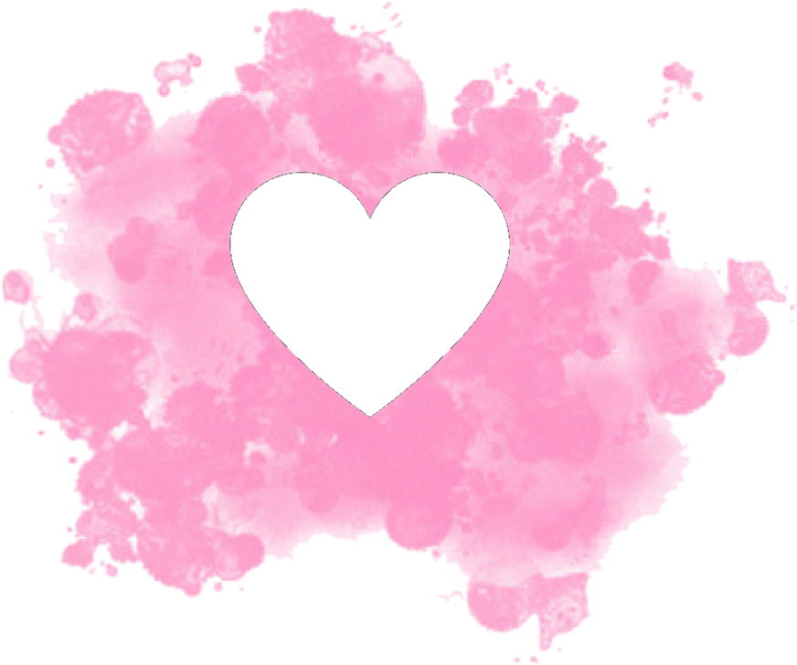 Pink Watercolor Heart Frame PNG image