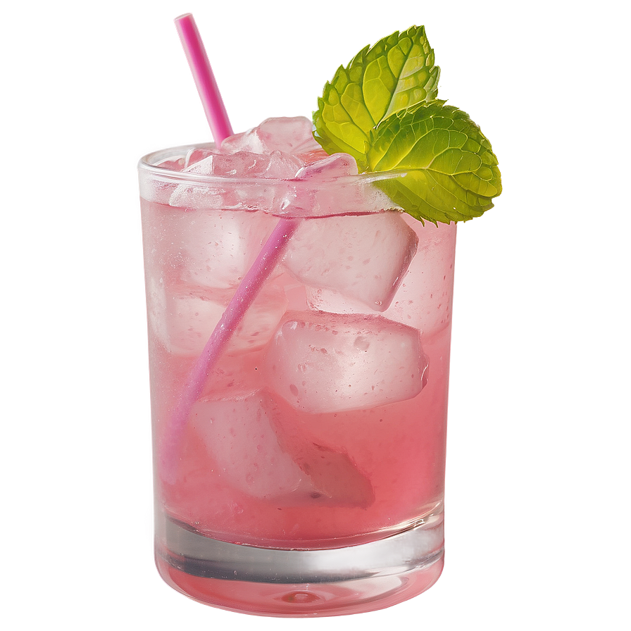 Pink Whitney With Mint Garnish Png 76 PNG image