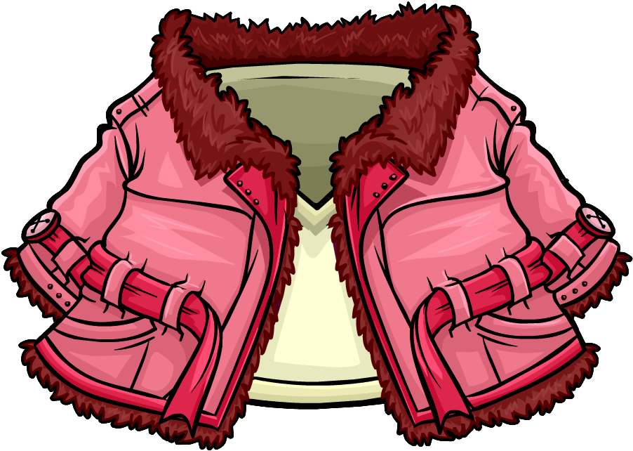 Pink Winter Coat Cartoon PNG image