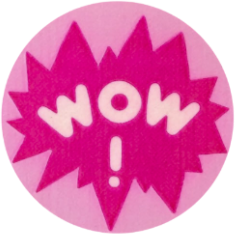 Pink Wow Sticker Image PNG image