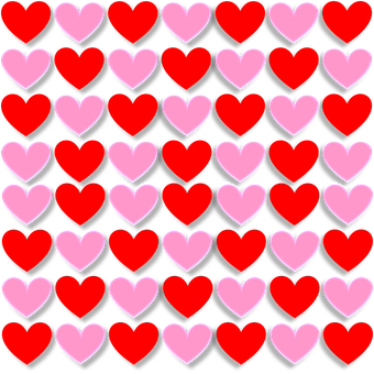 Pinkand Red Hearts Pattern PNG image