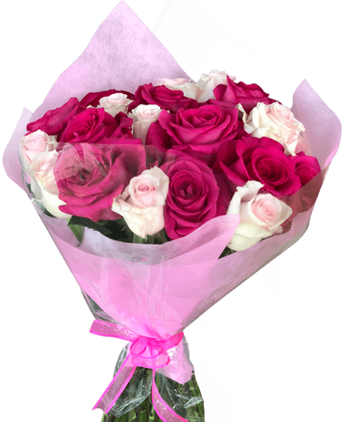 Pinkand White Rose Bouquet PNG image