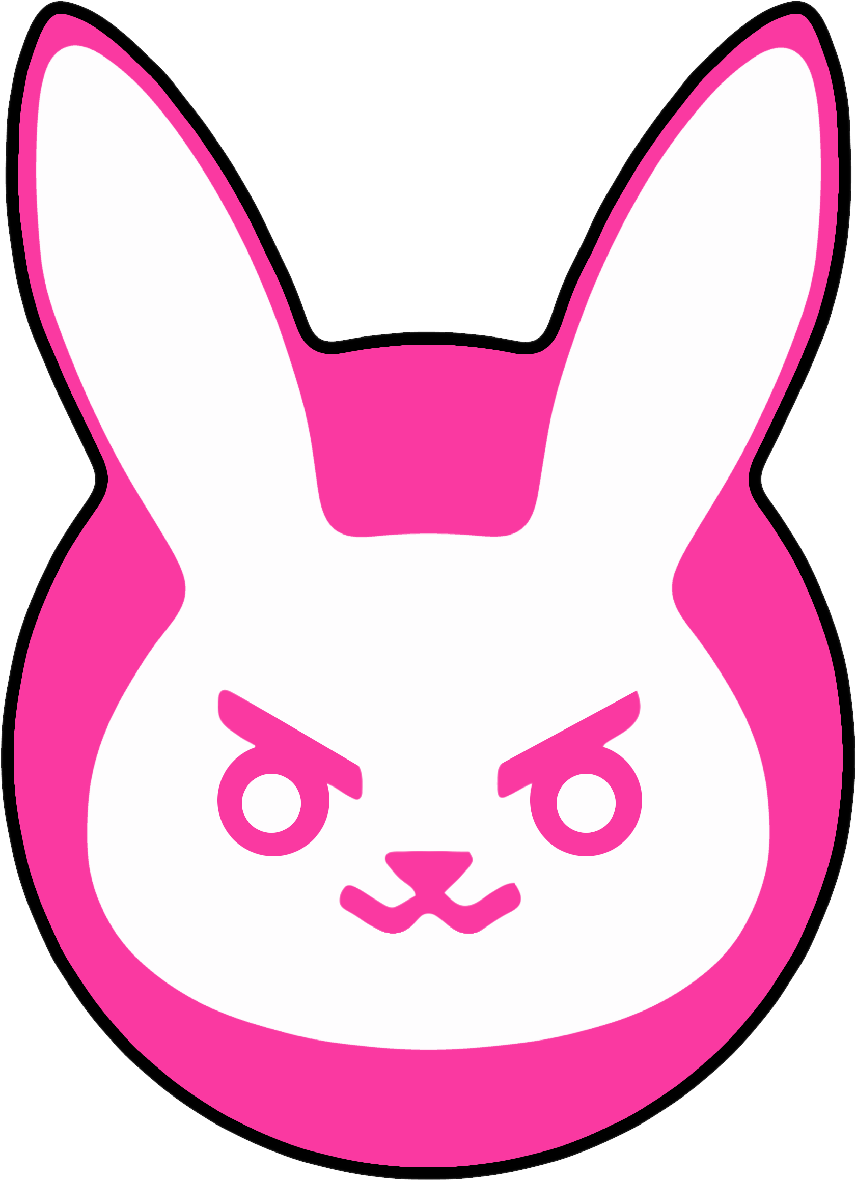 Pinkand White Stylized Bunny Graphic PNG image