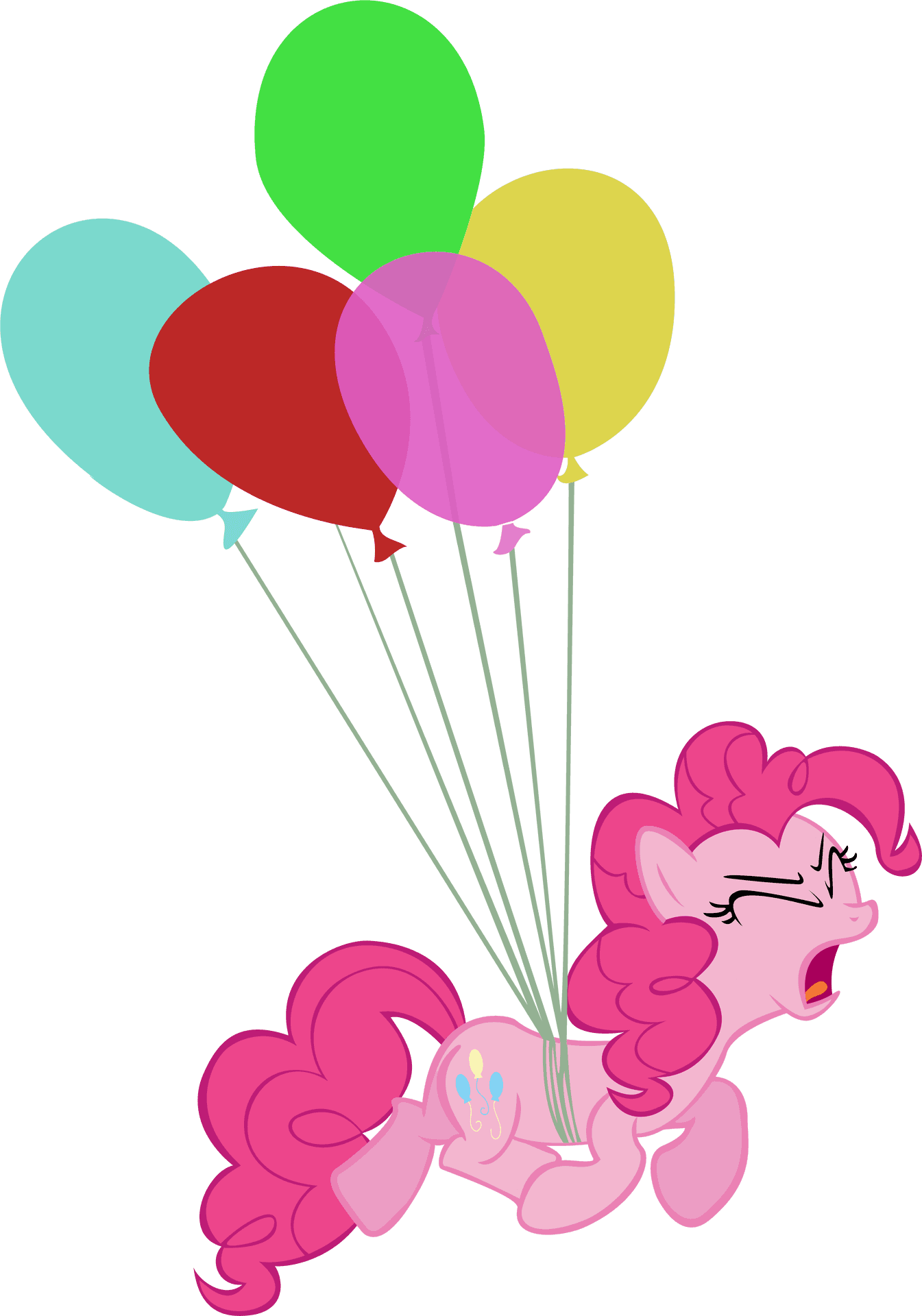 Pinkie Pie Balloon Flight PNG image