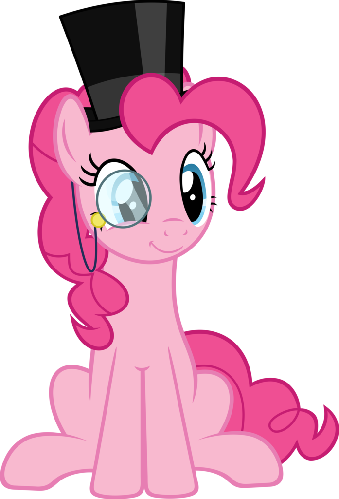 Pinkie Pie With Monocleand Top Hat PNG image