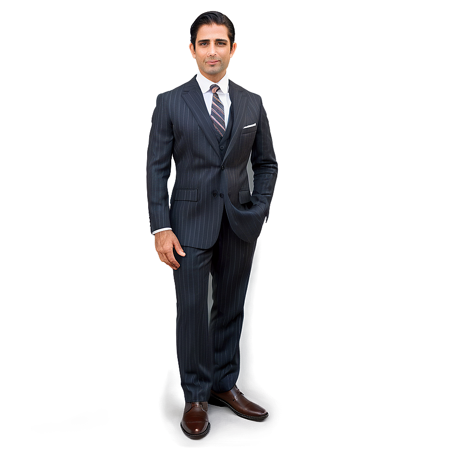 Pinstripe Suit And Classic Tie Png 13 PNG image