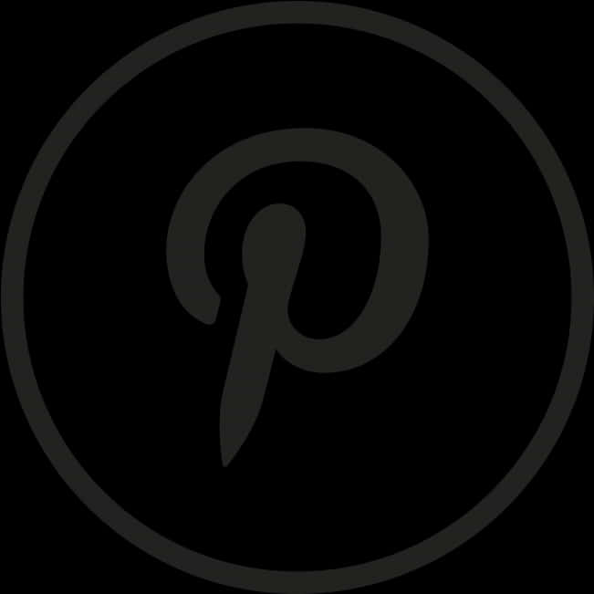 Pinterest Logo Black Background PNG image