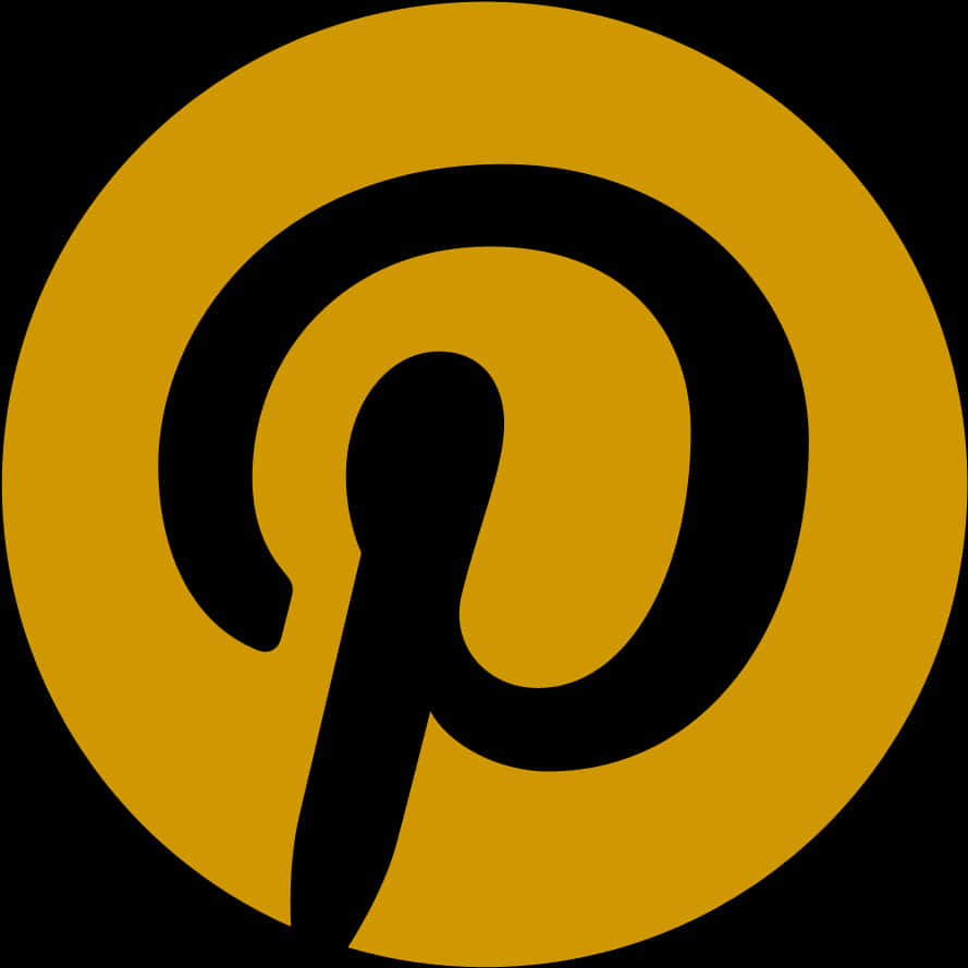 Pinterest Logo Blackand Gold PNG image