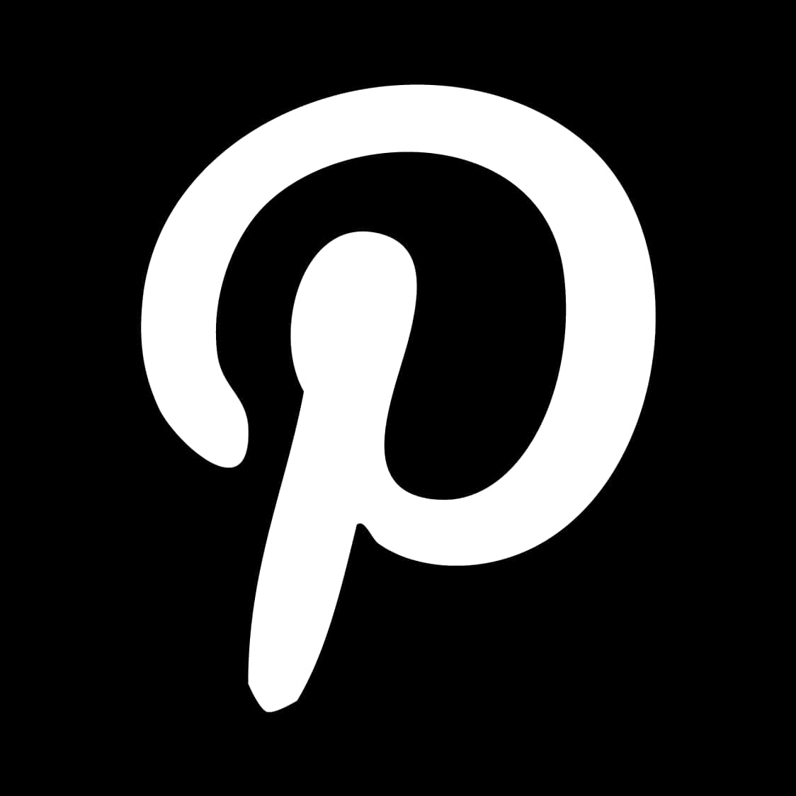 Pinterest Logo Blackand White PNG image