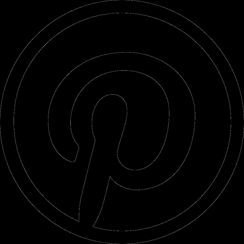 Pinterest Logo Blackand White PNG image