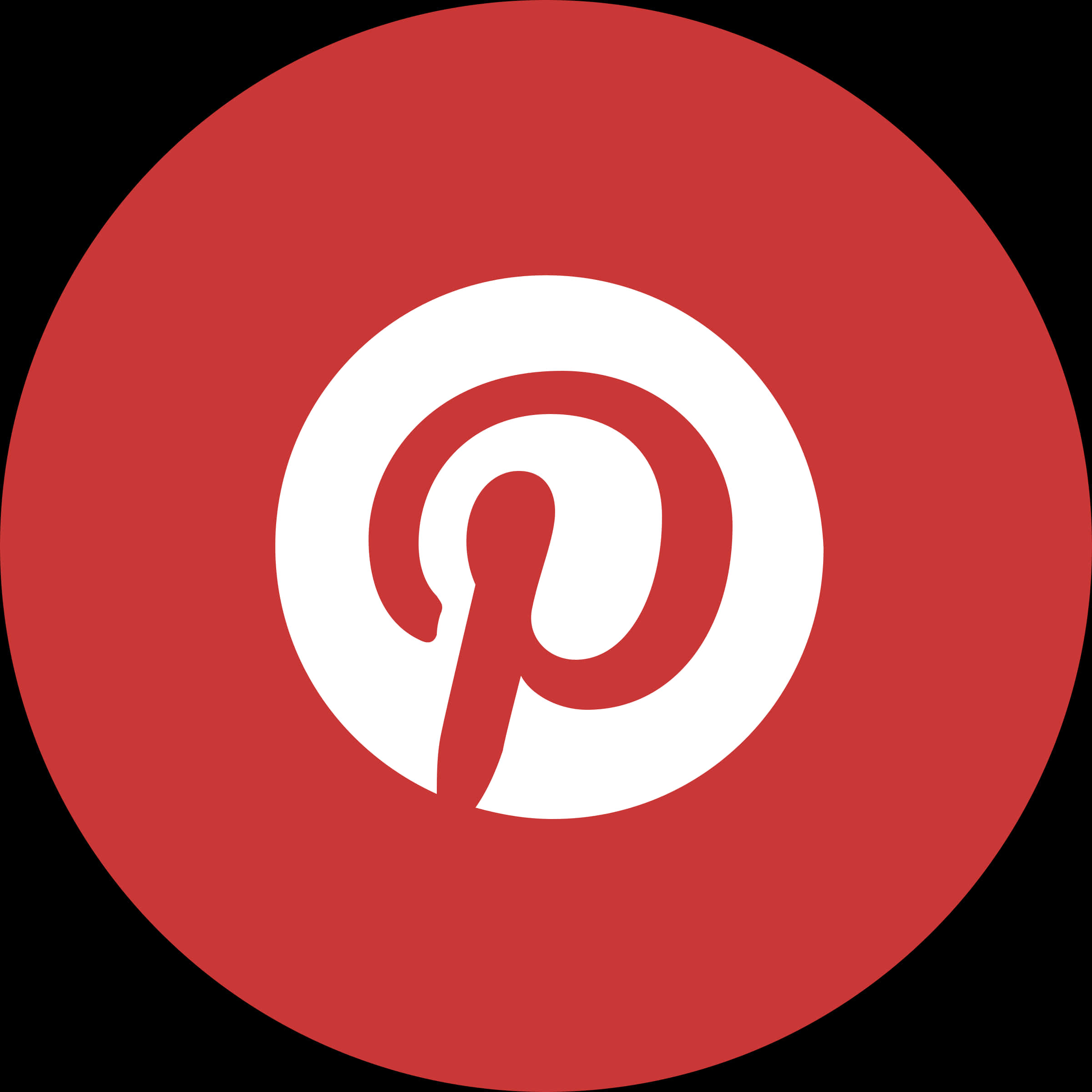 Pinterest Logo Red Background PNG image