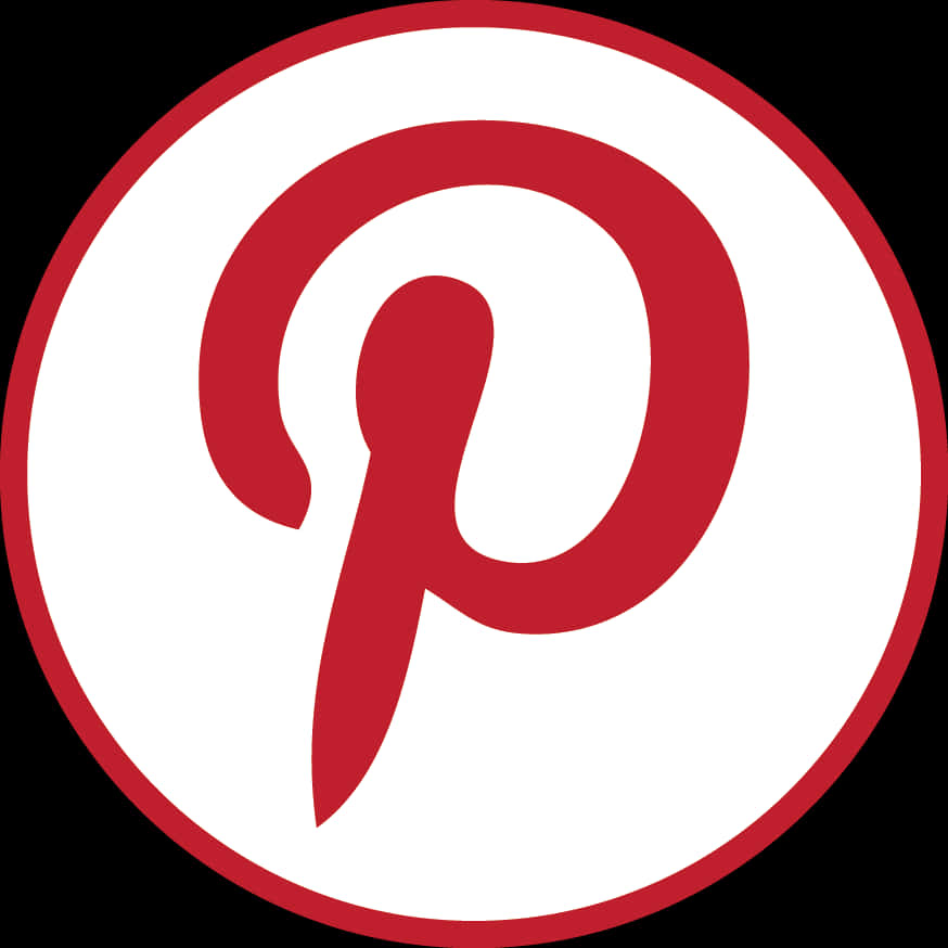 Pinterest Logo Redand White PNG image