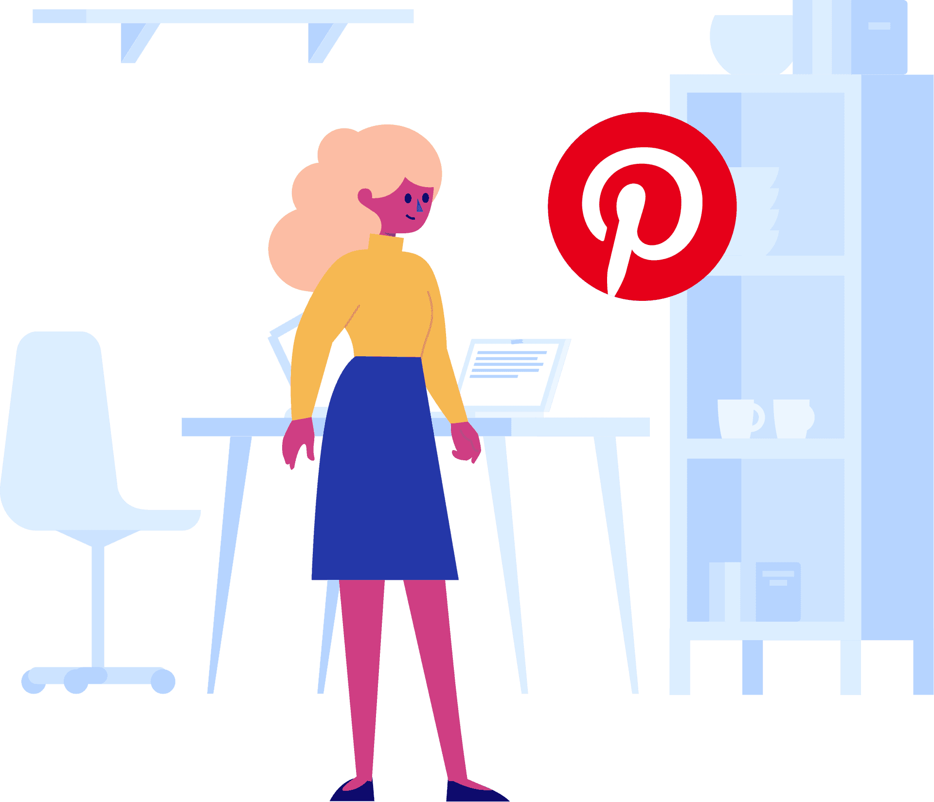 Pinterest User Exploring Content Illustration PNG image