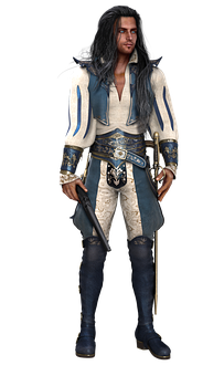 Pirate Captain3 D Character PNG image