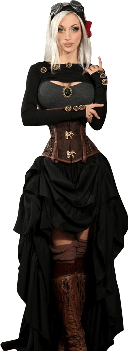 Pirate Costume Woman Shrug Pose PNG image