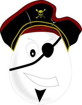 Pirate Eyepatch Smiley Face Illustration PNG image