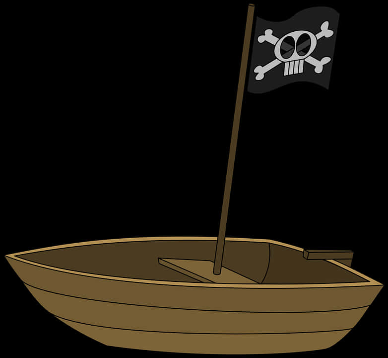 Pirate Flagon Boat Illustration PNG image