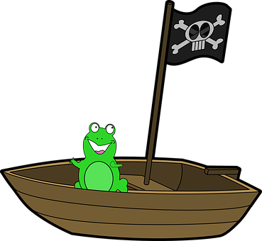 Pirate Frogin Boat PNG image