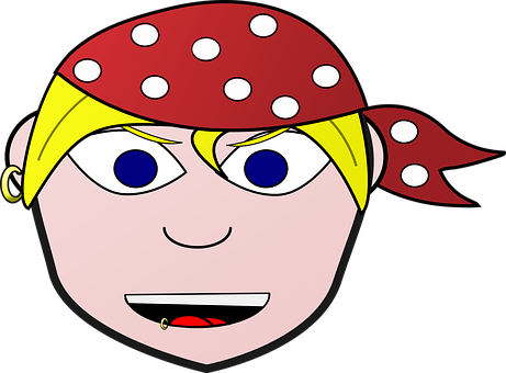 Pirate Girl Cartoon Graphic PNG image