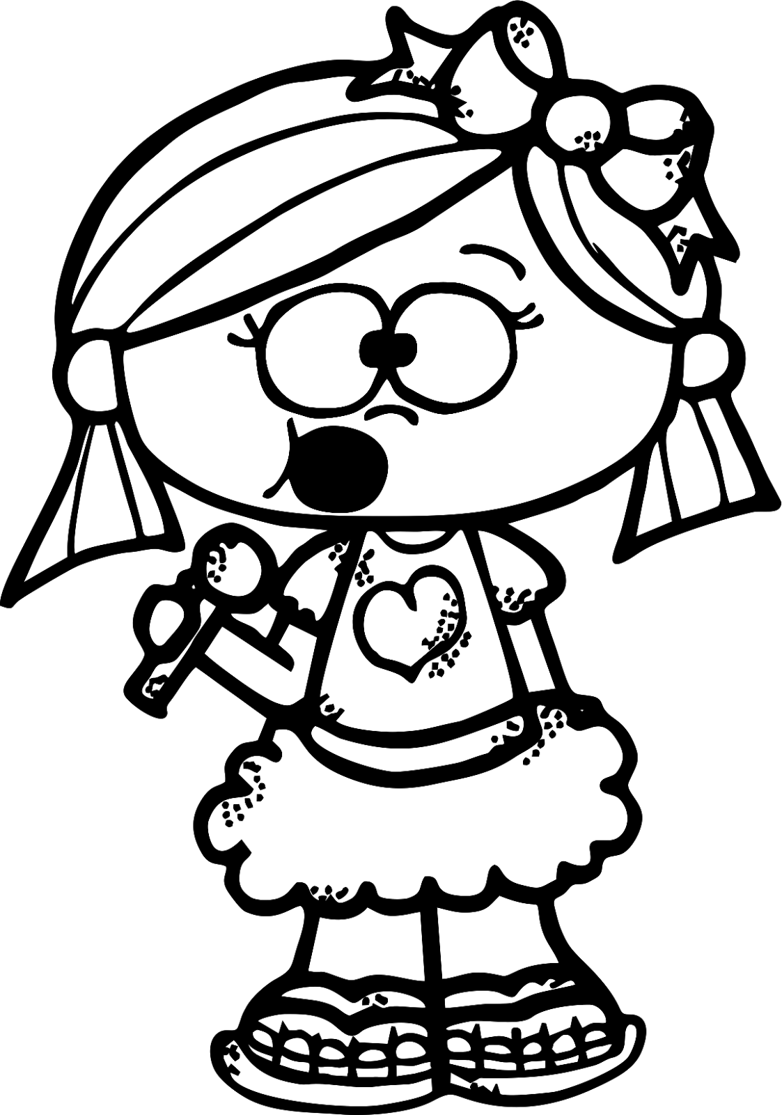 Pirate Girl Coloring Page PNG image
